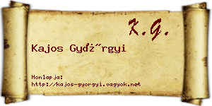 Kajos Györgyi névjegykártya