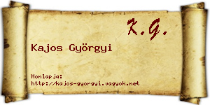 Kajos Györgyi névjegykártya